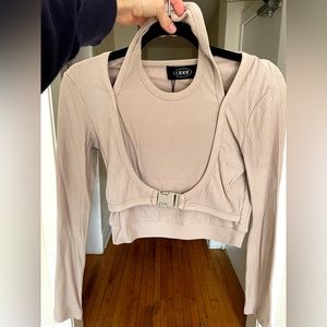 Cider Long Sleeve Buckle Crop Top